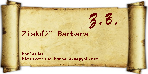 Ziskó Barbara névjegykártya